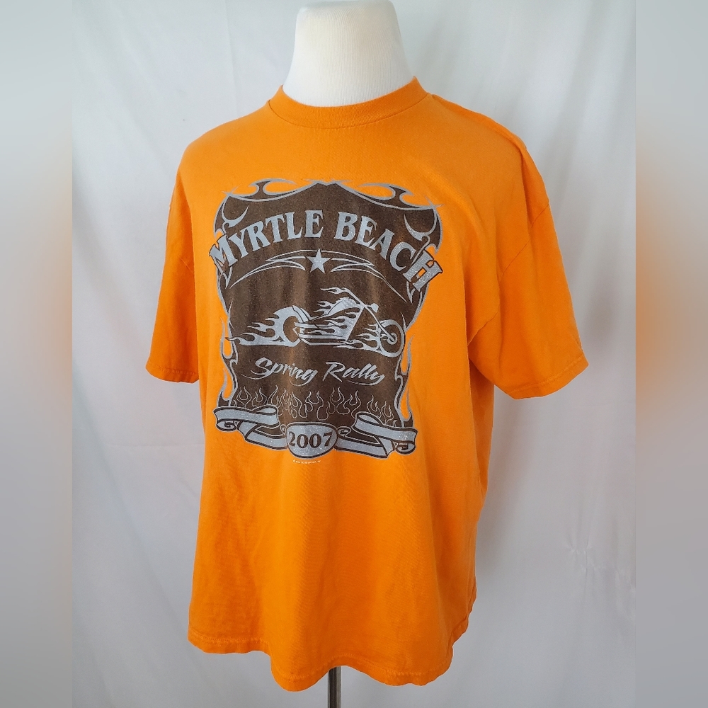 Myrtle Beach Spring Rally orange motorcycle tee 2007